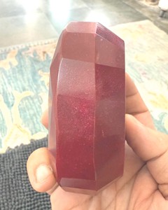 Rubis rouge chauffé ovale taille émeraude facetté 5000 carats, pierre précieuse naturelle non montée, rouge profond, poli, grande taille - Product Image 3