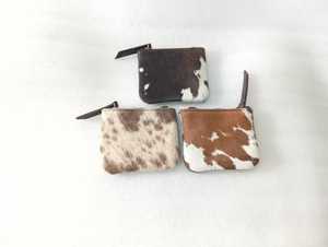 Nueva Cartera Monedero Pequeña de Cuero Vacuno con Doble Cremallera, Tarjetero de Piel con Pelo, Forro de Poliéster Duradero, para Hombre y Mujer, OEM - Product Image 3