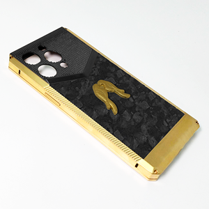 Étui de luxe personnalisable deux en un, logo d'oiseau gravé, avec grand carbone Fordge noir pour boîtier d'iPhone - Product Image 4