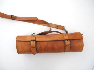 Sac de transport pour couteaux en cuir véritable de luxe, organiseur d'outils culinaires professionnels, étui de rangement de voyage, protection pour ustensiles de cuisine professionnels - Product Image 5