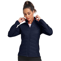 Veste matelassée à bulles pour femme, manches longues, à capuche, coupe-vent, fermeture éclair, couleur unie, vêtements d'hiver, tissu non tissé à mémoire de forme