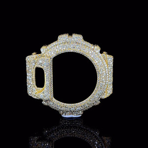 Fully Iced Out Gold Watch Case Bezel With Moissanite <b>Diamonds</b> For GA6900 Hip Hop Jewelry Men Women Accessories - Product Image 1