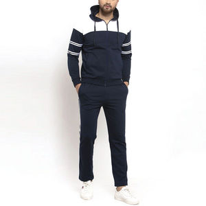 Sporty look Men's Heavy GSM Two Tone Tracksuit set Elastic waist <b>Trouser</b> Regular Fit Men's Full Zipper Tracksuit With Drawstring - Product Image 2