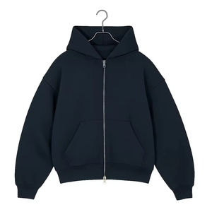 Sudadera con capucha extragrande de algodón para hombre, personalizada, de 500 g/m², de forro polar grueso, con cremallera completa y diseño de doble cremallera deslizante. - Product Image 5