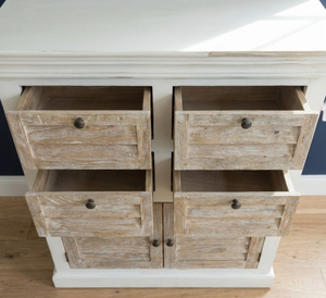 Mueble de Salón Moderno y Elegante de Madera Maciza con Acabado Natural Blanco, Ecológico, Ahorra Espacio, con 4 Cajones y 2 Puertas, Gran Venta - Product Image 2