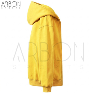 Nouvelle Collection – Style Tendance – Confortable – Meilleures Ventes – Vêtements d'Hiver pour Adultes – Sweat à Capuche Entièrement Zippé en Polaire de Coton Jaune Uni - Product Image 3