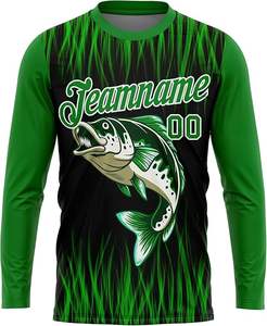 Camiseta de Pesca 2026 Estampada de Talla Grande de Secado Rápido con Protección Solar UPF 50, Manga Larga, Transpirable y Elástica para Deporte - Product Image 1