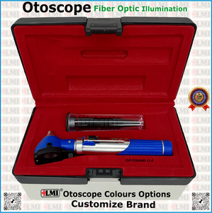 Otoscopio Profesional Manual de Fibra Óptica Azul, Equipo de Diagnóstico para Cirugía General y Uso Hospitalario - Product Image 3
