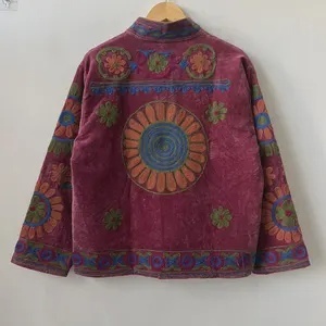 Hot Selling Velvet Suzani Jacket Handmade Embroidered Boho Ethnic <b>Coat</b> Festival Wear Designer Jacket - Product Image 3