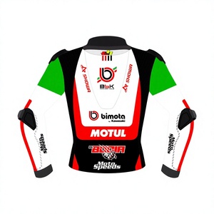 Axel Bassani WSBK MotoCP Mens Leather <b>Racing</b> <b>Jacket</b>/Chaquetta Motorbike Riding Gear with CE Approved Protective Armors - Product Image 2