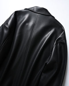 Veste bomber en cuir de chèvre personnalisée à la mode, avec logo sur le devant, en cuir véritable pour homme, fabrication OEM - Product Image 6