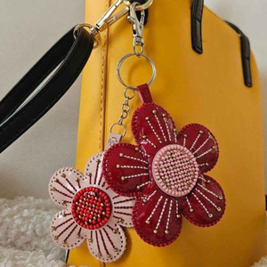 Animal Pattern Bead Embroidery Charm <b>Kit</b> on Faux Leather Eco-Friendly <b>DIY</b> Keychain or Bag Pendant Customizable Color & Size - Product Image 4