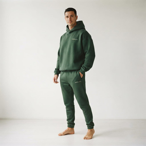 Ensemble sweat à capuche et pantalon de survêtement Hawk Eye Sports avec logo brodé personnalisé sur le devant, en coton épais, coupe décontractée, ajustement régulier, séchage rapide - Product Image 3