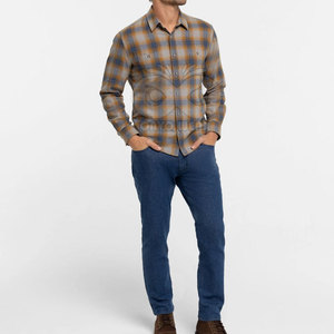 Chemise en flanelle classique pour homme, en mélange de coton doux, à carreaux, boutonnée, coupe classique, avec deux poches poitrine, fournisseur de choix. - Product Image 4