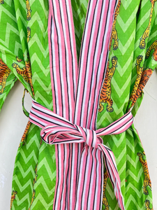 Kimono de algodón con estampado de Tigre, bata Kimono de dama de honor, bata de baño - Product Image 4