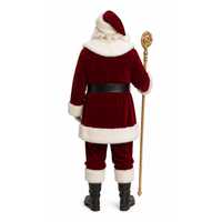 Weihnachtsmann-Kostüm Komplettset Roter Mantel Hose Hut Gürtel Bart Handschuhe und Schuhüberzüge für Weihnachtsfeiern und Partys