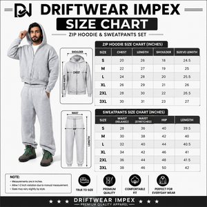 Custom Men's Regular Fit <b>Zip</b> Hoodie Sweatpants Set | 100% Cotton Heavyweight Fleece Tracksuit | OEM ODM Manufacturer Boxy Winter - Product Image 6