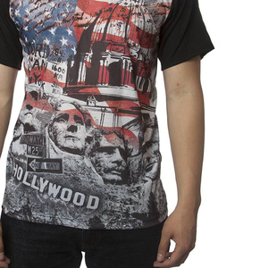 T-shirt à col rond pour homme, manches courtes, coupe classique, style décontracté, logo uni sur le devant, anti-boulochage, séchage rapide, tissu tricoté 100% polyester - Product Image 5