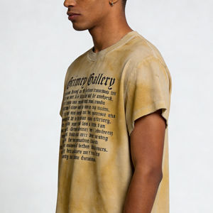 เสื้อยืดสตรีทแวร์โอเวอร์ไซส์ผ้าคอตตอนหนานุ่มสำหรับผู้ชาย พิมพ์ลายกราฟิกโลโก้ตามสั่ง เสื้อยืดวินเทจฟอกสีแบบแอซิดวอช - Product Image 4