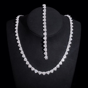 Conjunto de Collar de Perlas de Moissanita de Lujo, Joyería Hip Hop con Incrustaciones de Diamantes VVS1, Cadena con Cierre de Diamantes - Product Image 1