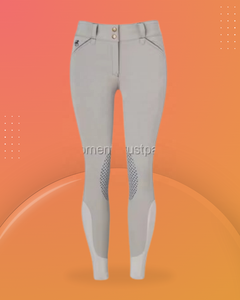 Ecuestre Pro cómodo asiento de cintura alta pantalones de montar con parche en la rodilla barro marrón poliéster Jodhpurs conjunto - Product Image 1