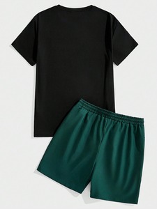 Ensemble T-shirt et short d'été pour homme de luxe, personnalisable avec logo, haute qualité, 100% coton tricoté sans couture, séchage rapide - Product Image 5