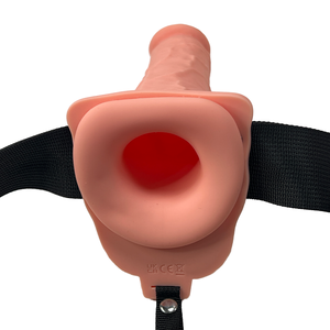 Vibromasseur rechargeable en silicone, 8 pouces, à forte vibration, avec sangle creuse, pour hommes et femmes. - Product Image 4