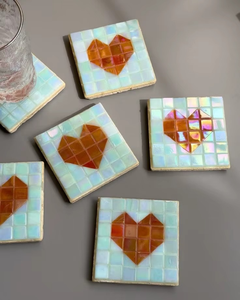 Ensemble de sous-verres en mosaïque faits à la main TCE, vaisselle décorative haut de gamme, sous-verres résistants à la chaleur pour la maison, le bureau, les cadeaux et les fournitures en gros - Product Image 1