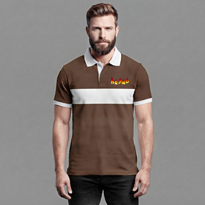 Polo homme tendance été, vêtement décontracté, 100% coton, manches courtes, séchage rapide, logo imprimé par transfert thermique bicolore personnalisé. - Product Image 1