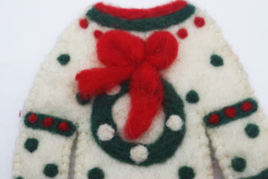 Handmade Eco-Friendly Wool Felt Christmas Ugly Sweater Ornament Festive Holiday Tree Hanging Decoration Craft - Product Image 4