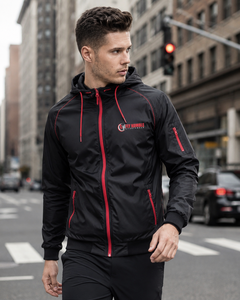 Blouson bomber à capuche pour homme Fly Humble, coupe sport, coupe-vent, respirant, fermeture éclair sur le devant, coton et polyester, vêtements d'hiver pas chers - Product Image 5