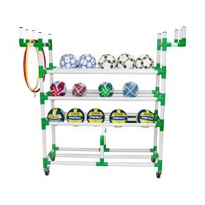 Standard Quality Multi Sports Four-Wheel Carry Cart Made of Plastic for Storing/Transporting <b>20</b> Balls OEM Customizable - Product Image 2