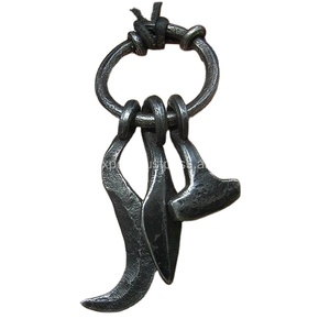 Cadeaux forgés Viking, collier fait main, amulettes faites à la main, pendentif Viking. Bijoux en fer, amulette Viking, pendentif marteau, forgé - Product Image 6