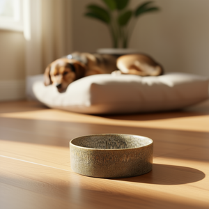 Gamelle en céramique 0,4 L 13 cm marron pour chiens et chats - Product Image 3