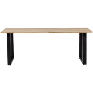 Trending Dutch Style Solid Mango Wood Top Dining <b>Table</b> with <b>Foldable</b> Black Powder Coated Base - Product Image 1