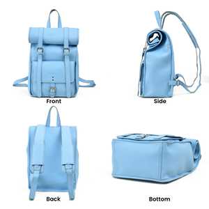 Mochila de Cuero Artesanal con Parte Superior Enrollable, Mochila de Viaje de Cuero Vacuno Genuino, Bolsa para Portátil para Hombre, Acabado Artesanal LTBP-0127 - Product Image 4
