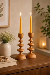 Handmade Wooden Candle <b>Holder</b> Rustic Cylindrical Candle Stand <b>Tealight</b> Centerpiece for Home Wedding Christmas Decor - Product Image 4