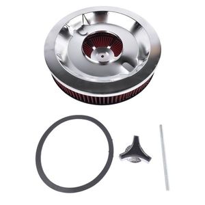 14\" X 3\" Aluminum Round Red Thru Air Cleaner Drop Base with Chrome Lid for Chevrolet SBC BBC Product Category Air Filters - Product Image 4
