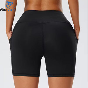 Custom Women Athletic Yoga Shorts High Waist Stretch Gym Running Workout Shorts Breathable Sportswear OEM Services - Product Image 4