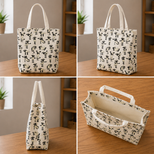 Bolsa de Mano de Lona Ecológica Orgánica Tipo Calico |   Bolsa de Tela de Algodón Reutilizable Promocional |   Bolsa de Transporte de Calidad para Exportación al por Mayor - Product Image 5