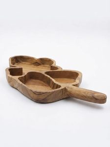 Plateau de service en bois fait main, irrégulier, multi-compartiments, pour collations, desserts, fruits, design moderne, passe au lave-vaisselle, idéal pour les mariages - Product Image 1