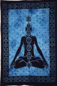 Buddha Yoga Seven Chakra <b>Mat</b> Cotton Tapestry Poster <b>Small</b> Handmade Home Decor Multiple Color Beautiful By Indian Consigners - Product Image 2