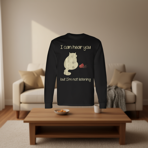 Posso sentirti ma non ti ascolto - T-shirt a maniche lunghe con stampa digitale unisex girocollo per adulti - Product Image 2