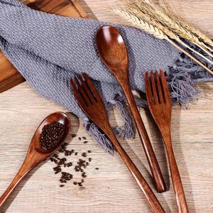 Ensemble de cuillères et fourchettes en bois de luxe, avec couverts rustiques faits à la main pour les mariages, les fêtes et les banquets, vaisselle décorative pour la table - Product Image 3