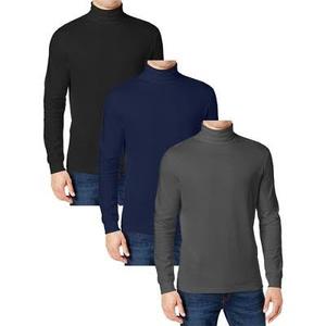 STELLAR Lower Hem Logo Position <b>Men's</b> Athletic Patchwork Long Sleeve <b>Turtle</b>-<b>Neck</b> T-Shirt Breathable Corduroy Spandex/Polyester - Product Image 1
