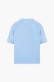 mens light blue baby blue <b>plain</b> solid blank raglan sleeve relaxed fit short sleeve <b>tshirt</b> crewneck basic tee top - Product Image 2