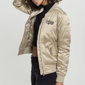 Chaqueta Varsity de Satén para Mujer, Cómoda y Resistente al Viento, Fabricada en Fábrica OEM ODM, Prenda Exterior de Moda con Cierre Frontal, Chaqueta de Béisbol de Satén - Product Image 5