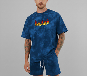 Nouvelle Arrivée 2026 Streetwear Ensemble T-shirt et Short Oversize 100% Coton à Épaules Tombantes pour Homme - Product Image 1