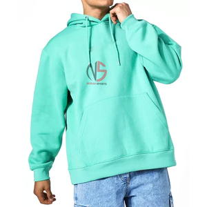<b>Men's</b> Hooded Fleece Sweatshirt Regular Fit Casual <b>Pullover</b> Pocket Front Logo 100% Cotton Winter Wear OEM Quick Dry Hoodie Nurak - Product Image 1