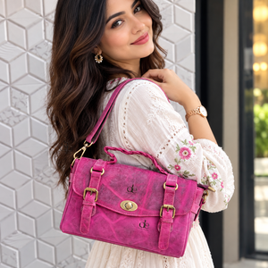 Sac messager en cuir véritable pour femme, vente chaude, sac à main élégant, bandoulière vintage, couleur violette, multi-usages, sac durable - Product Image 3